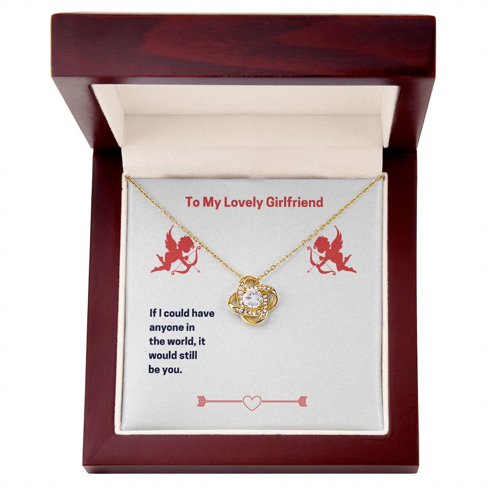 To My Lovely Girlfriend (Valentine's) Love Knot necklace