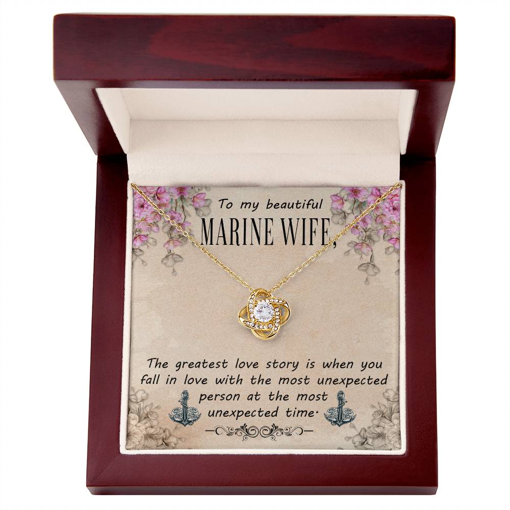 Marine wife.. Love Knot necklace