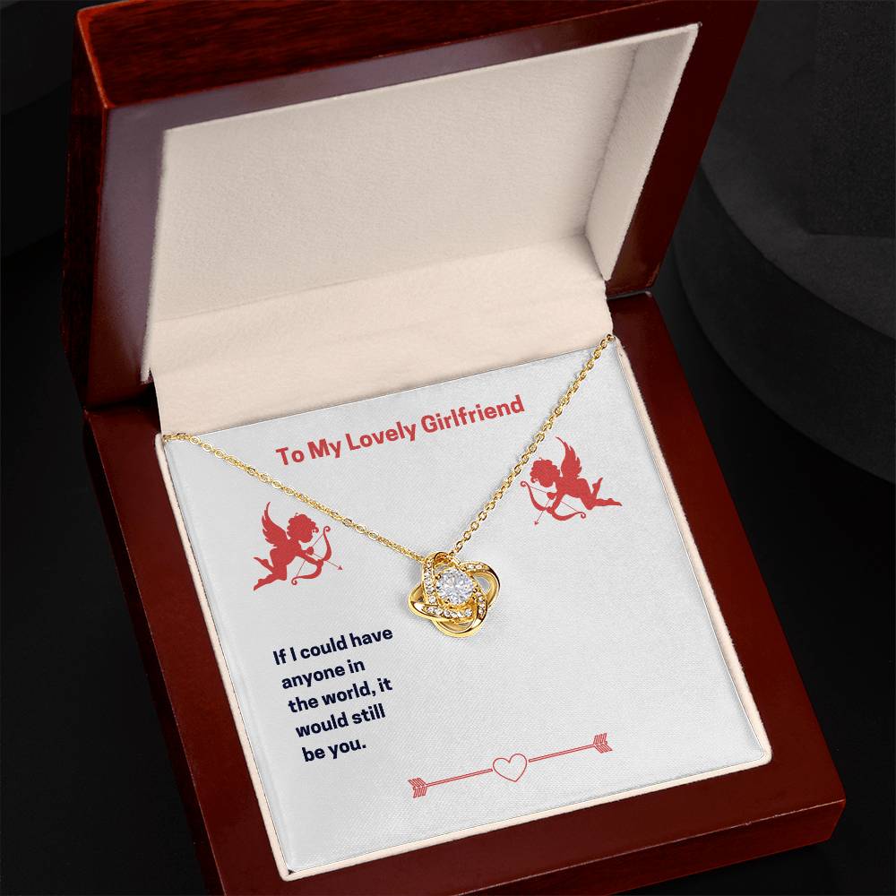 To My Lovely Girlfriend (Valentine's) Love Knot necklace