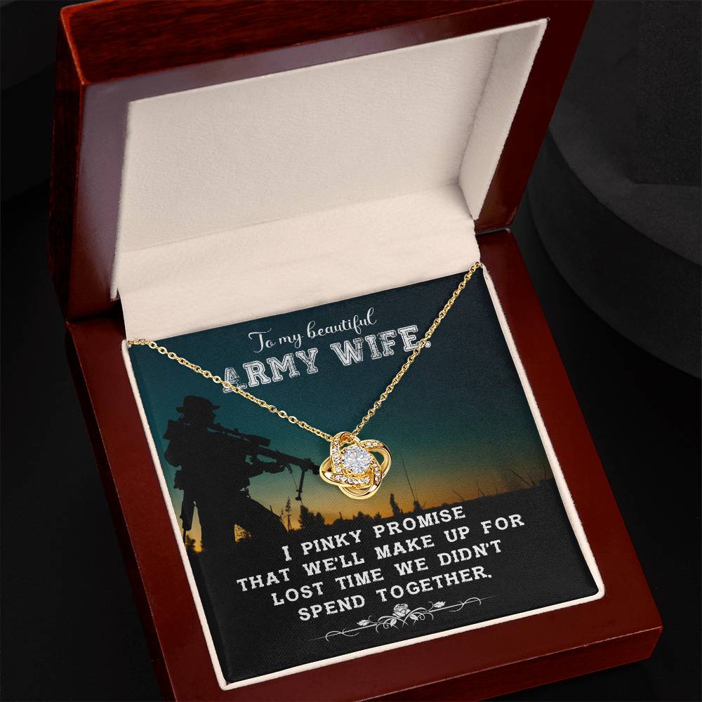 Army wife new Love Knot necklace