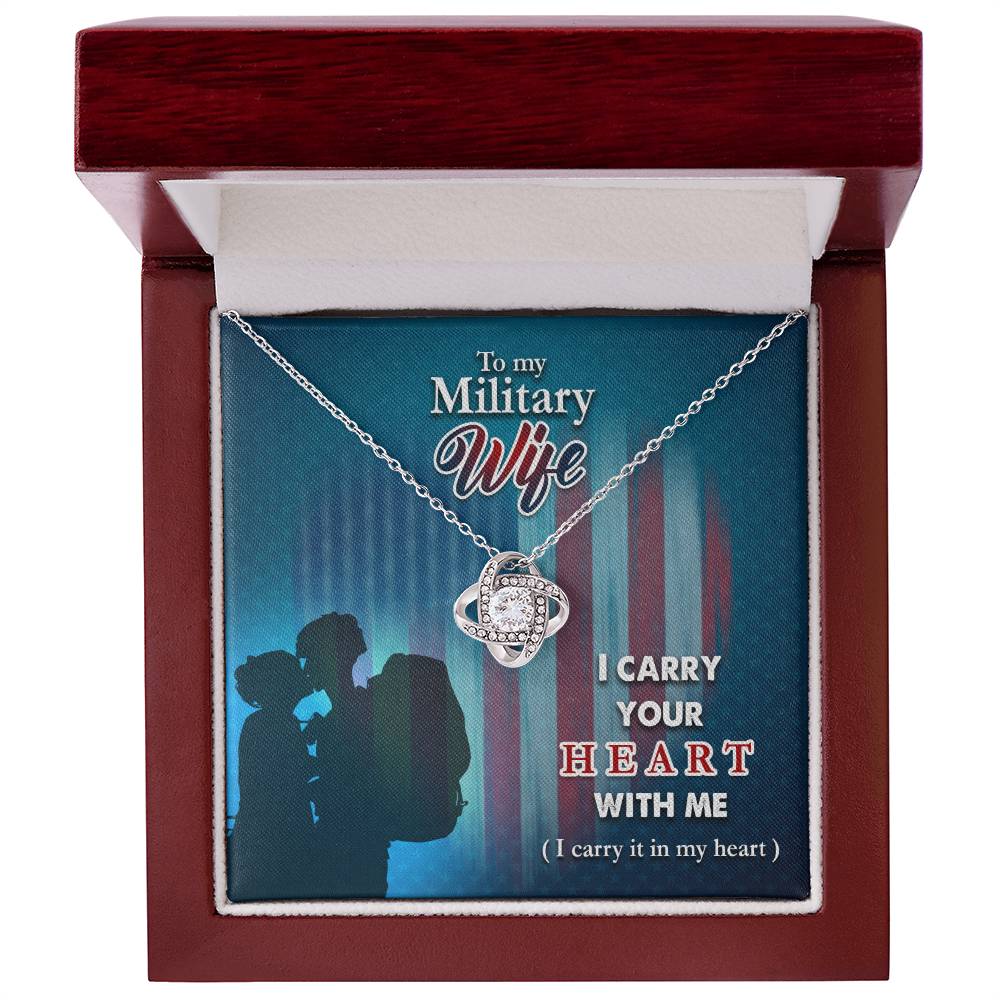 I carry your heart- Military Wife Love Knot necklace