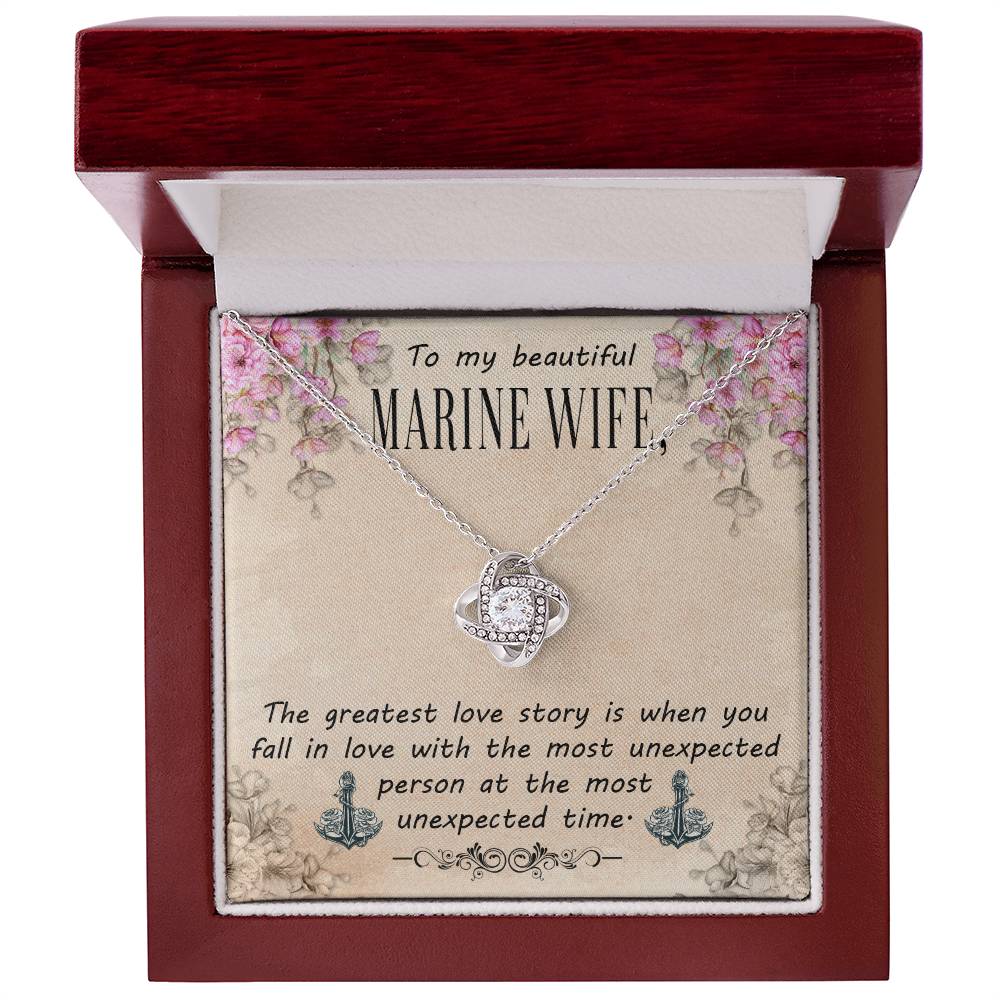 Marine wife.. Love Knot necklace