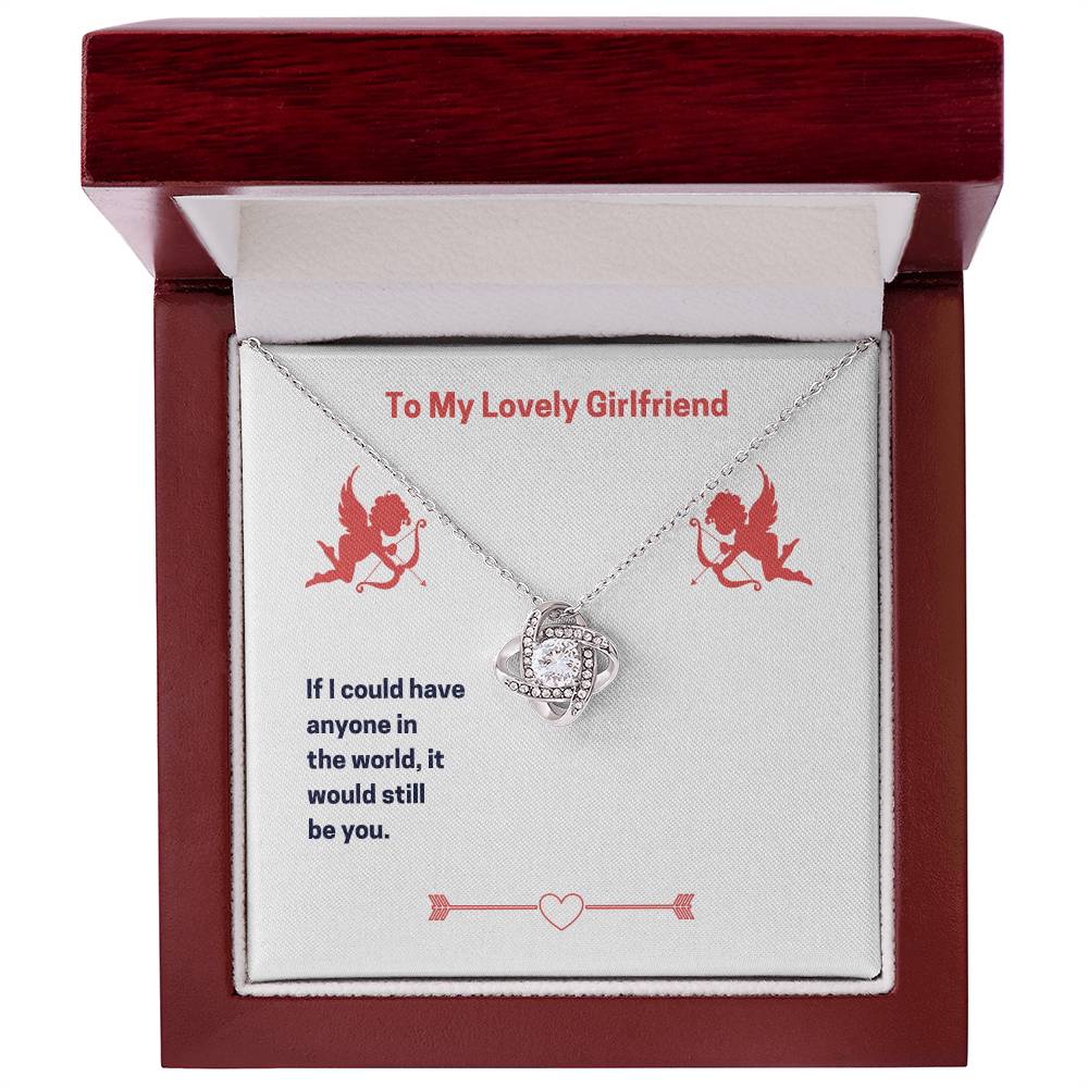 To My Lovely Girlfriend (Valentine's) Love Knot necklace