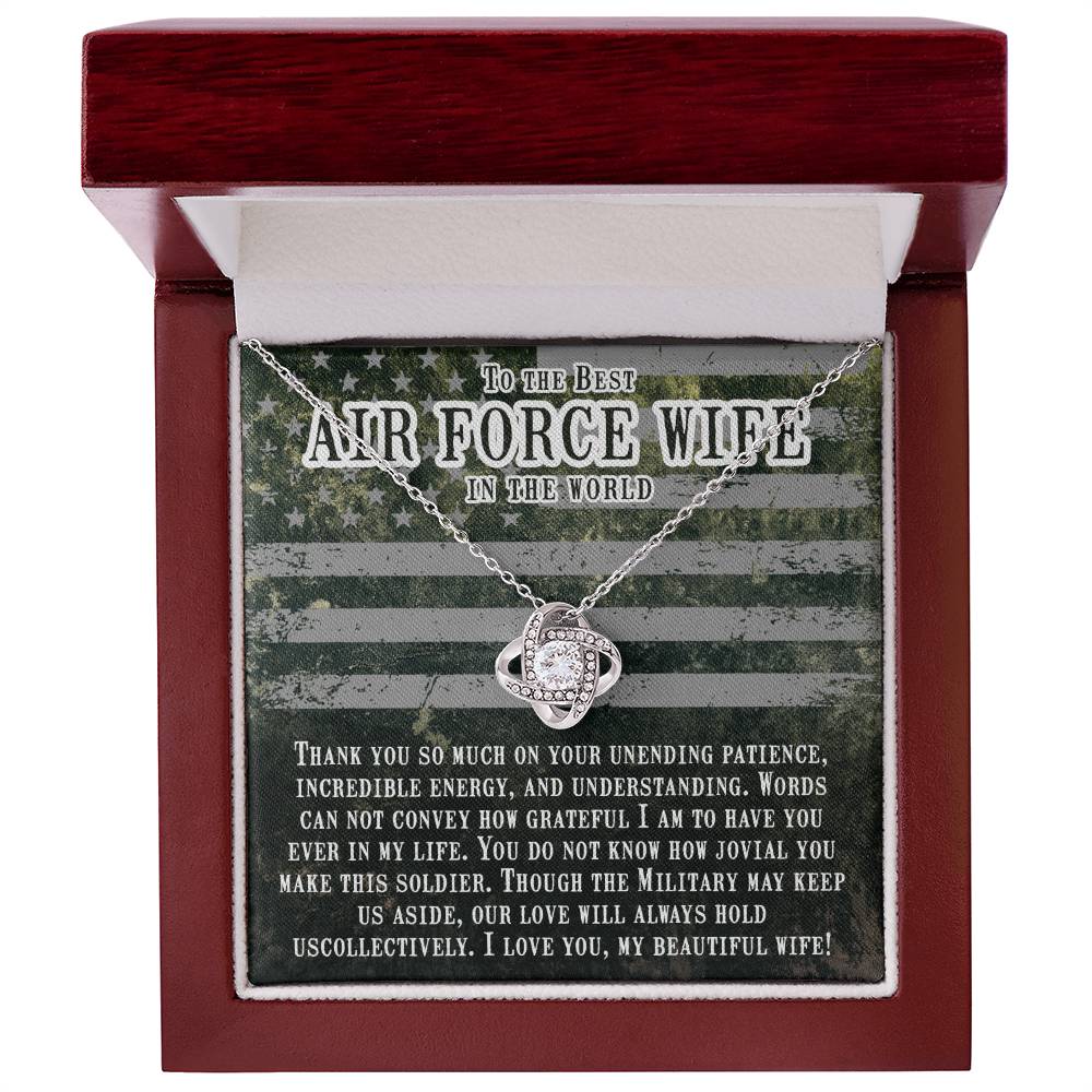 Thank you so much -Air force wife Love Knot necklace