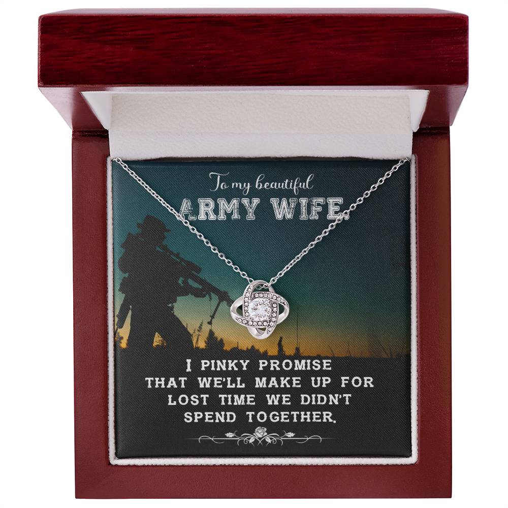 Army wife new Love Knot necklace