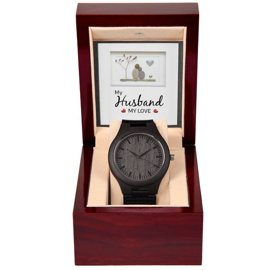 My Husband my Love Wooden watch with Mahogany box