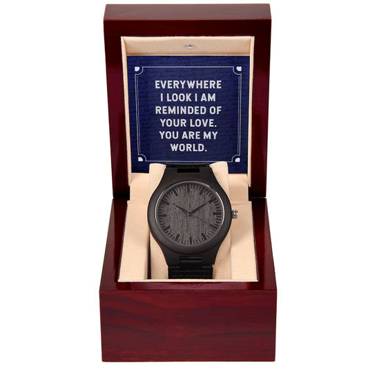 Everywhere I look Wooden watch with Mahogany box