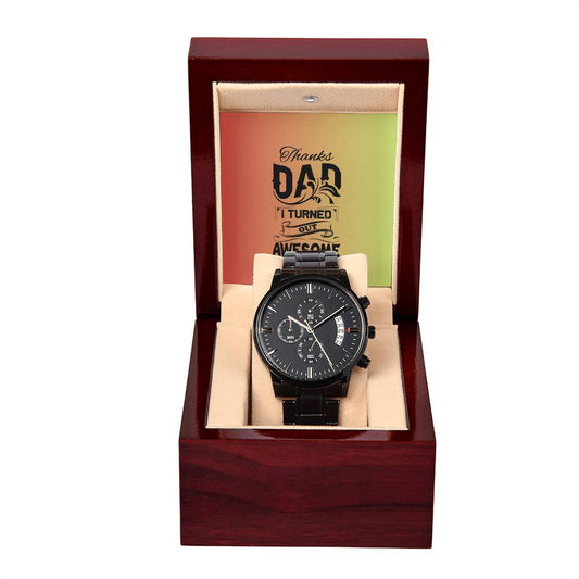 17_20240119_182410_0016 Black Chronograph Watch with Mahogany Box