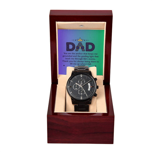 4_20240119_182410_0003 Black Chronograph Watch with Mahogany Box