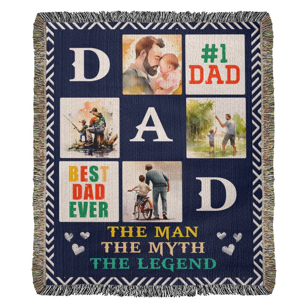 50x60 Heirloom Woven Blanket- #1Dad