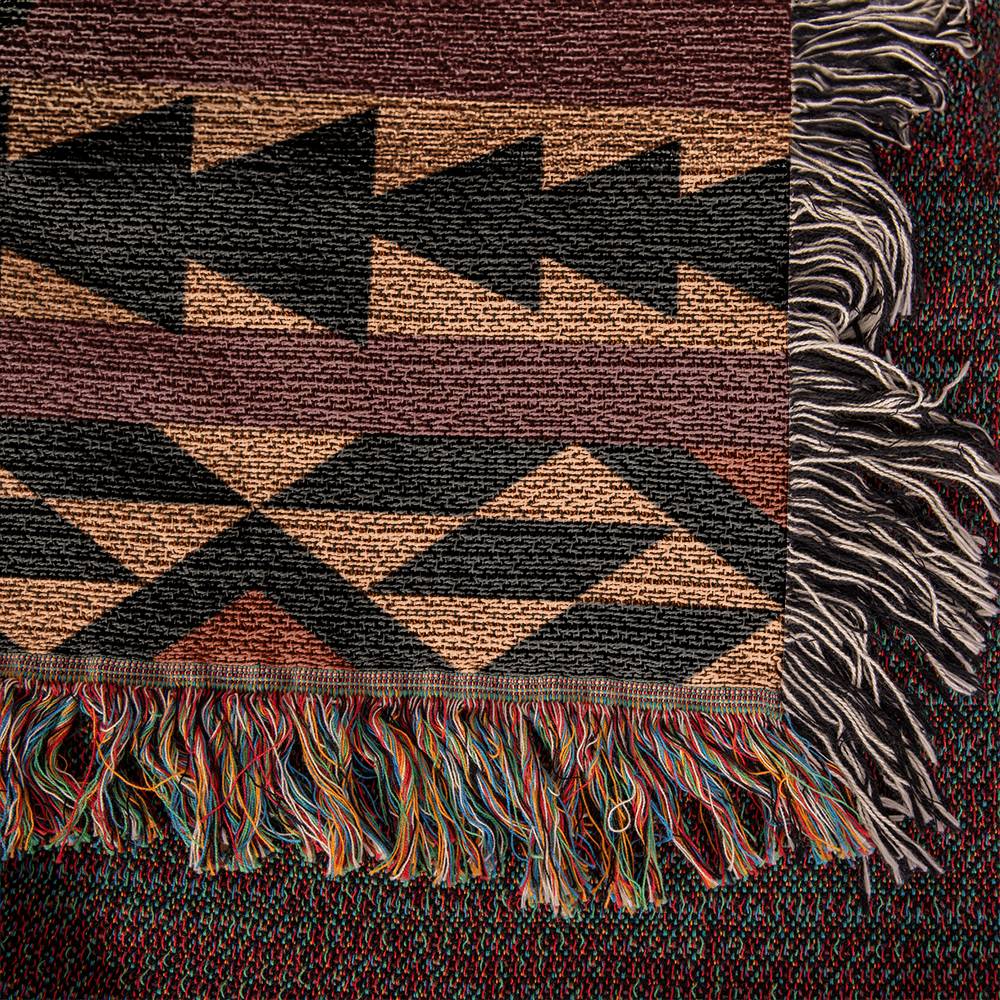 50x60 Heirloom Woven Blanket-southwestern roping brown