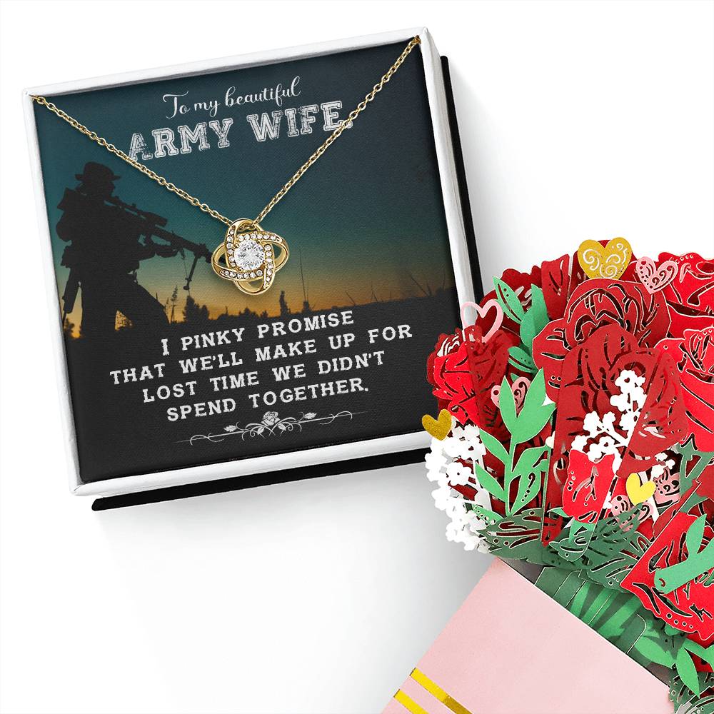 Army wife new Love knot necklace and sweet devotion flowers