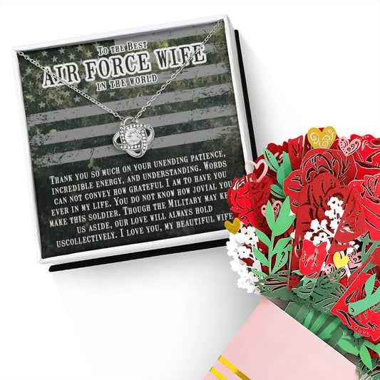 Thank you so much -Air force wife Love knot necklace and sweet devotion flowers