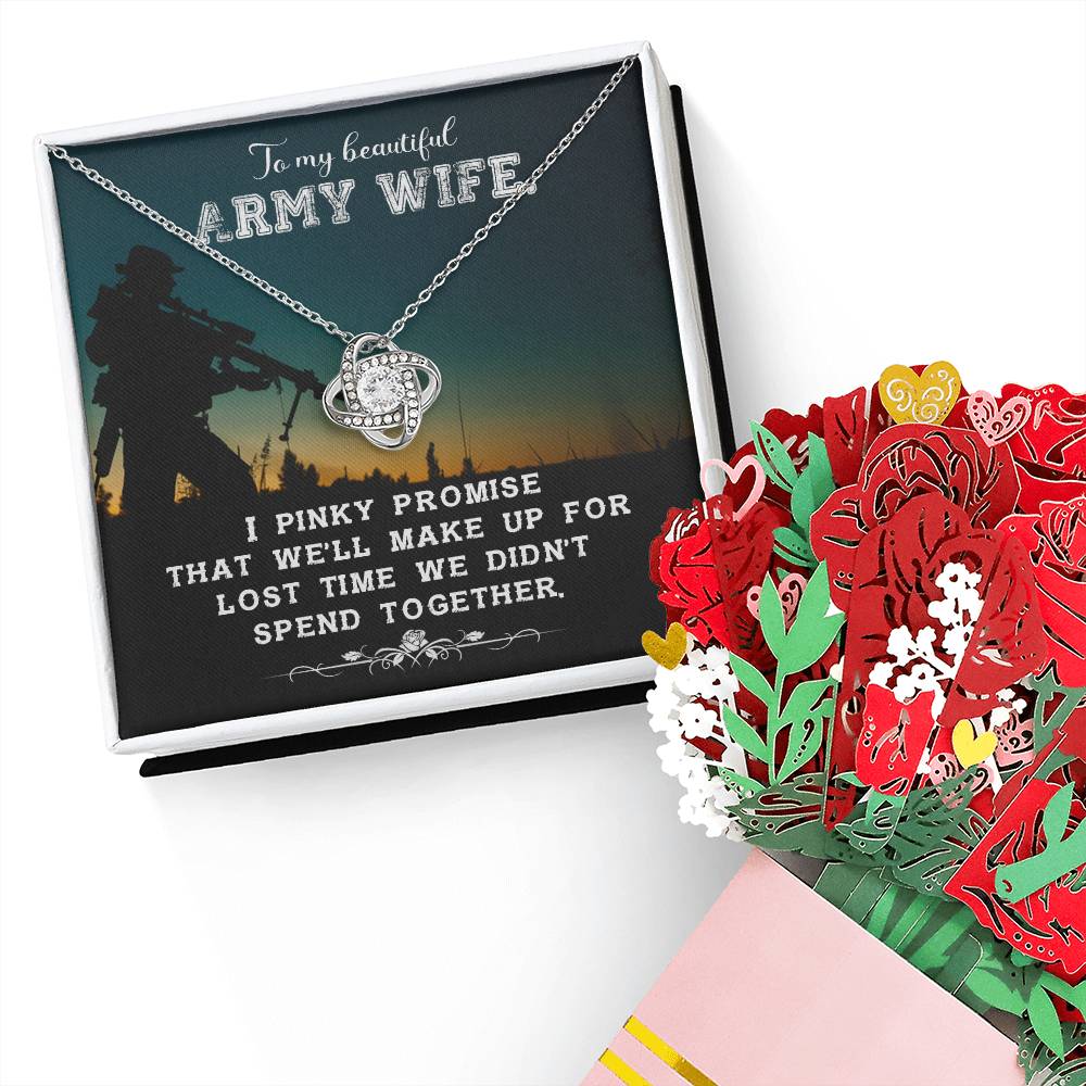 Army wife new Love knot necklace and sweet devotion flowers