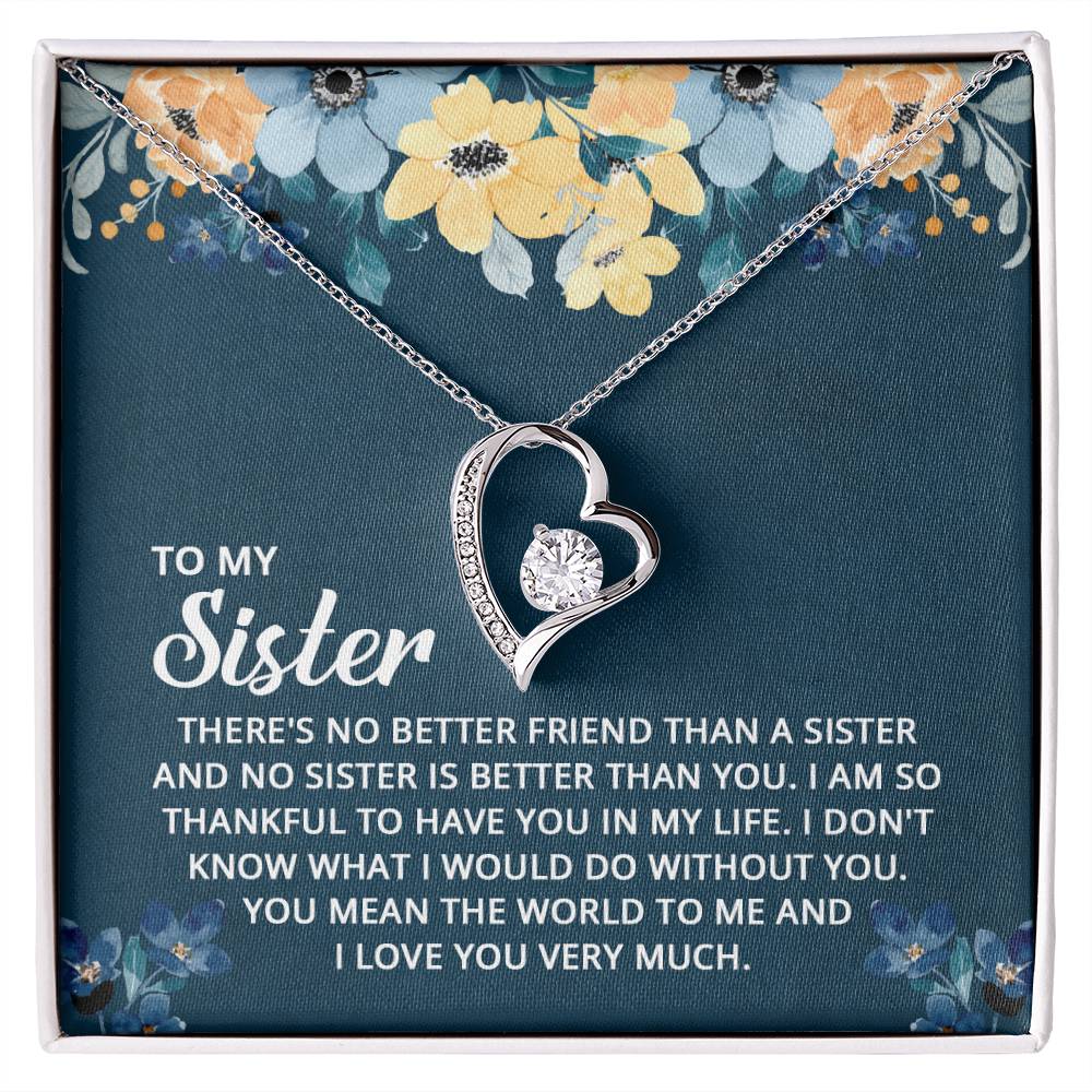 To My Sister - I don't know what I would do without you Forever love necklace