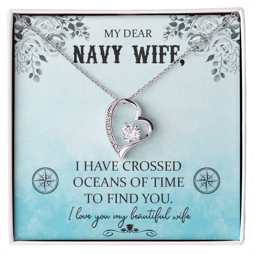 Navy wife Forever love necklace