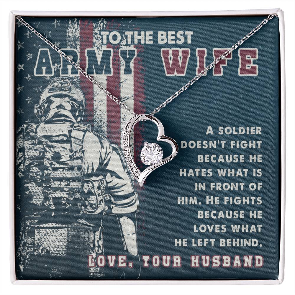 A soldier Dosen_t - Army Wife Forever love necklace