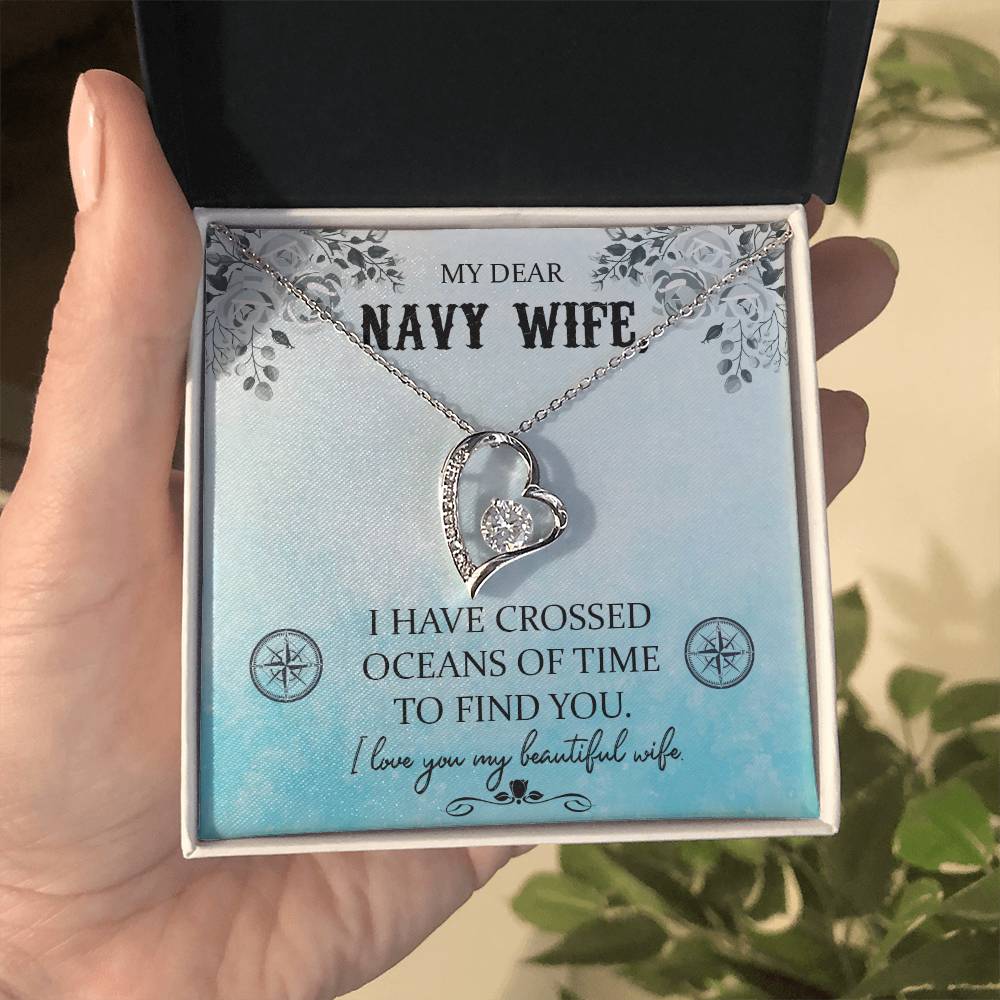 Navy wife Forever love necklace