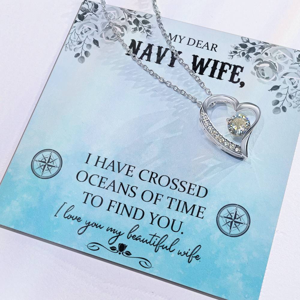 Navy wife Forever love necklace