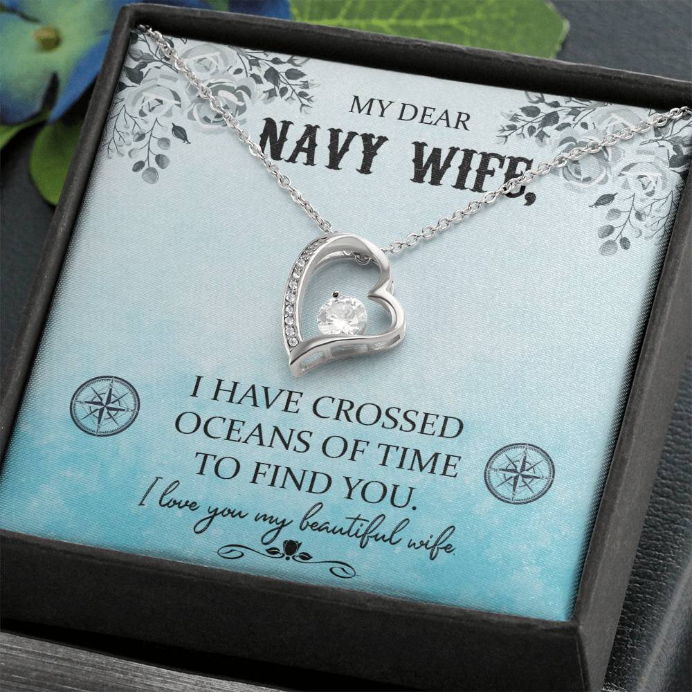 Navy wife Forever love necklace