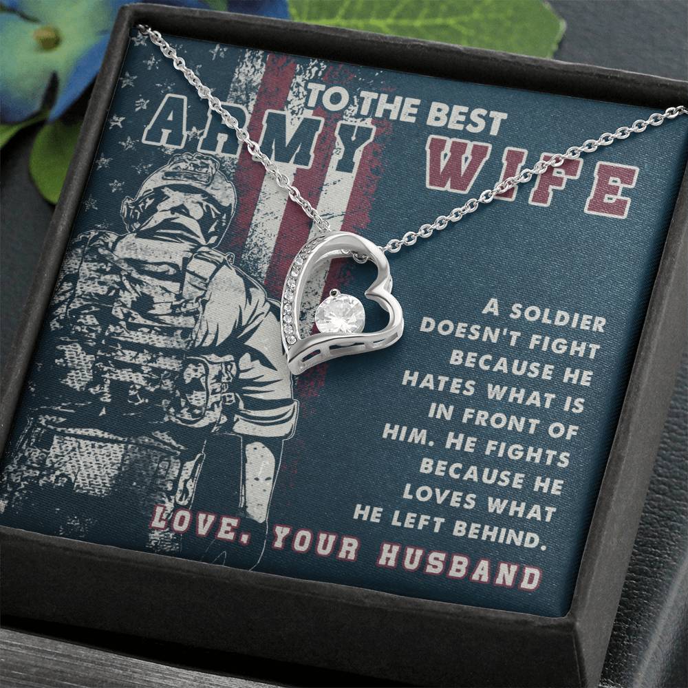 A soldier Dosen_t - Army Wife Forever love necklace