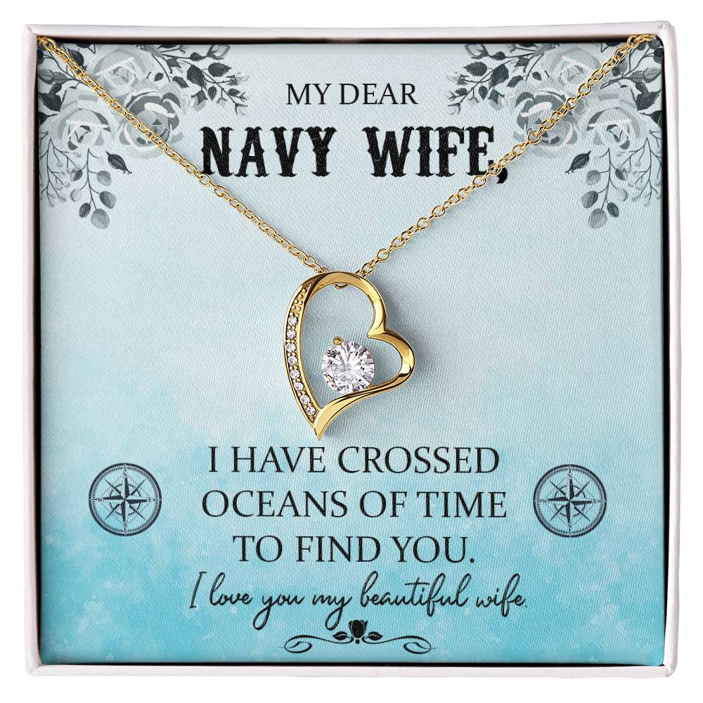 Navy wife Forever love necklace