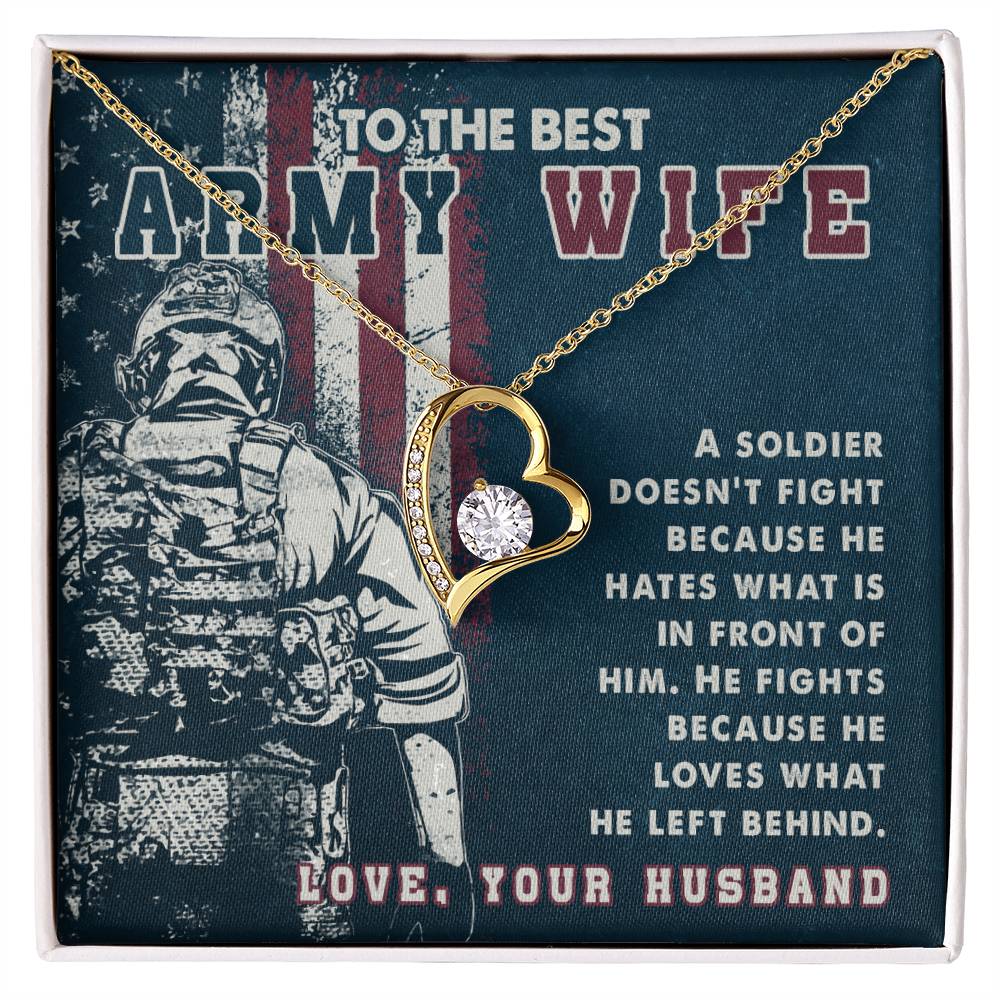 A soldier Dosen_t - Army Wife Forever love necklace