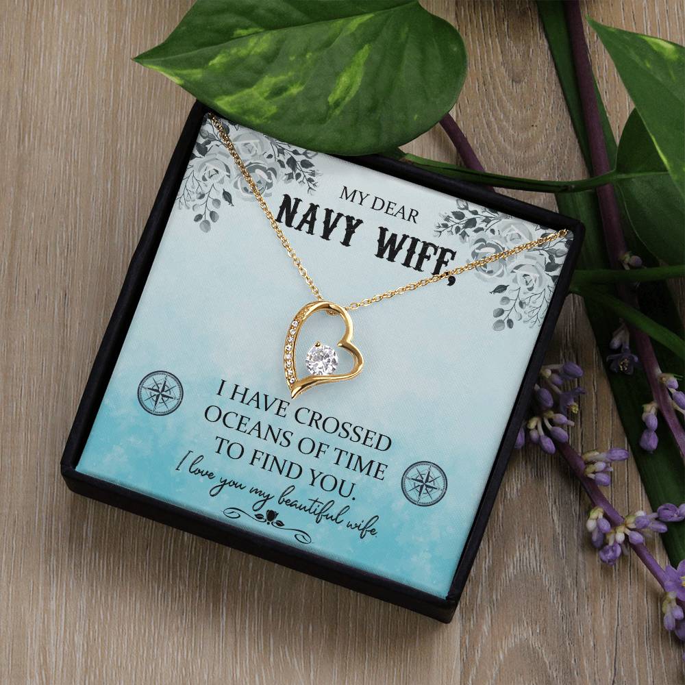 Navy wife Forever love necklace