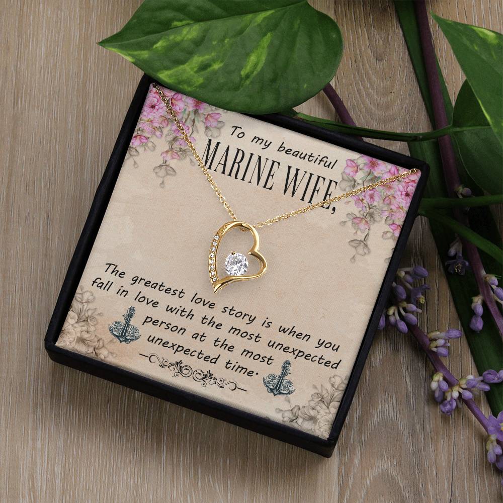 Marine wife.. Forever love necklace